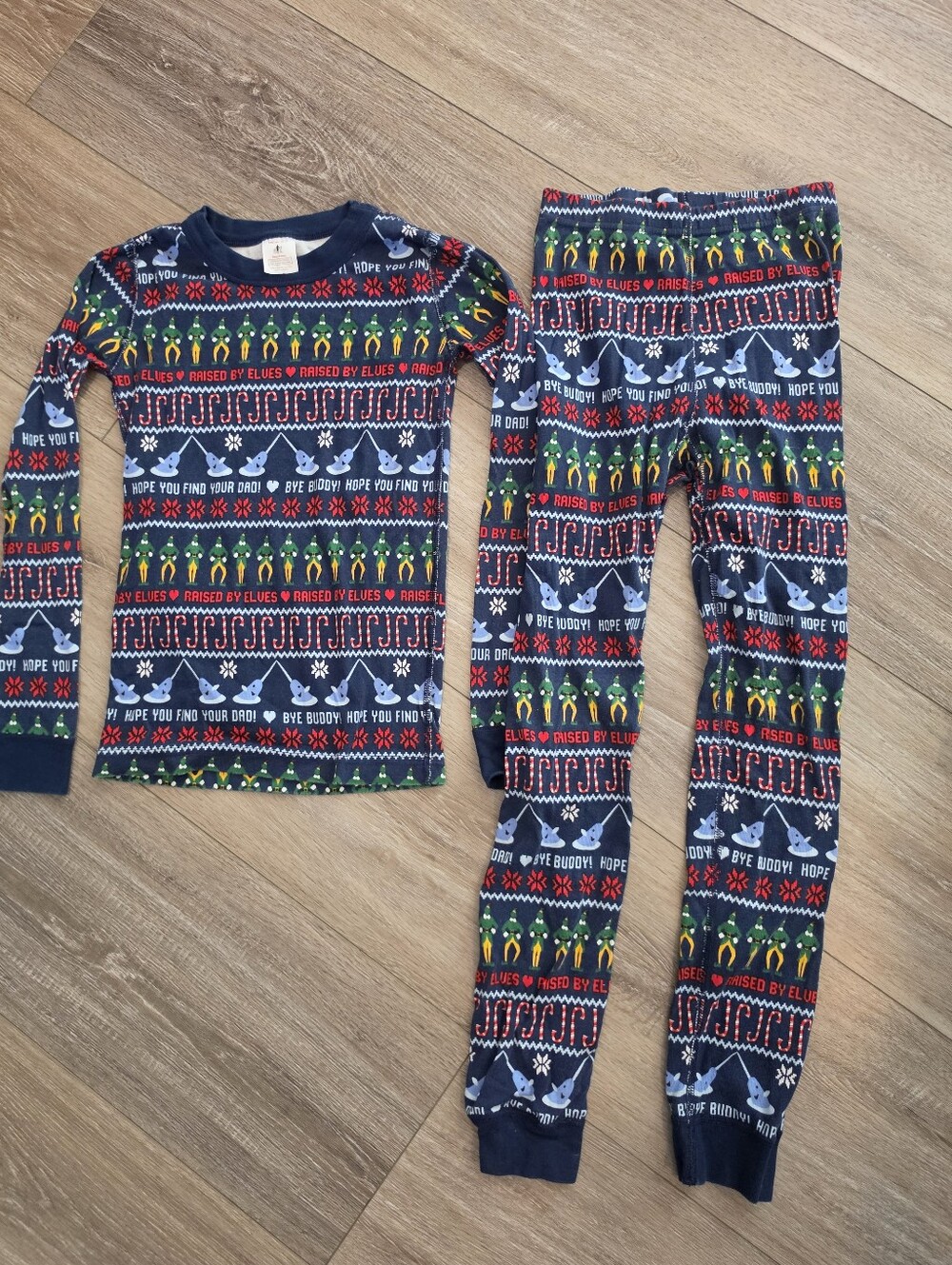 Hanna Andersson Navy Holiday Elf & Snowflake Pajama Set